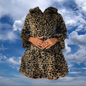 faux cheetah print coat